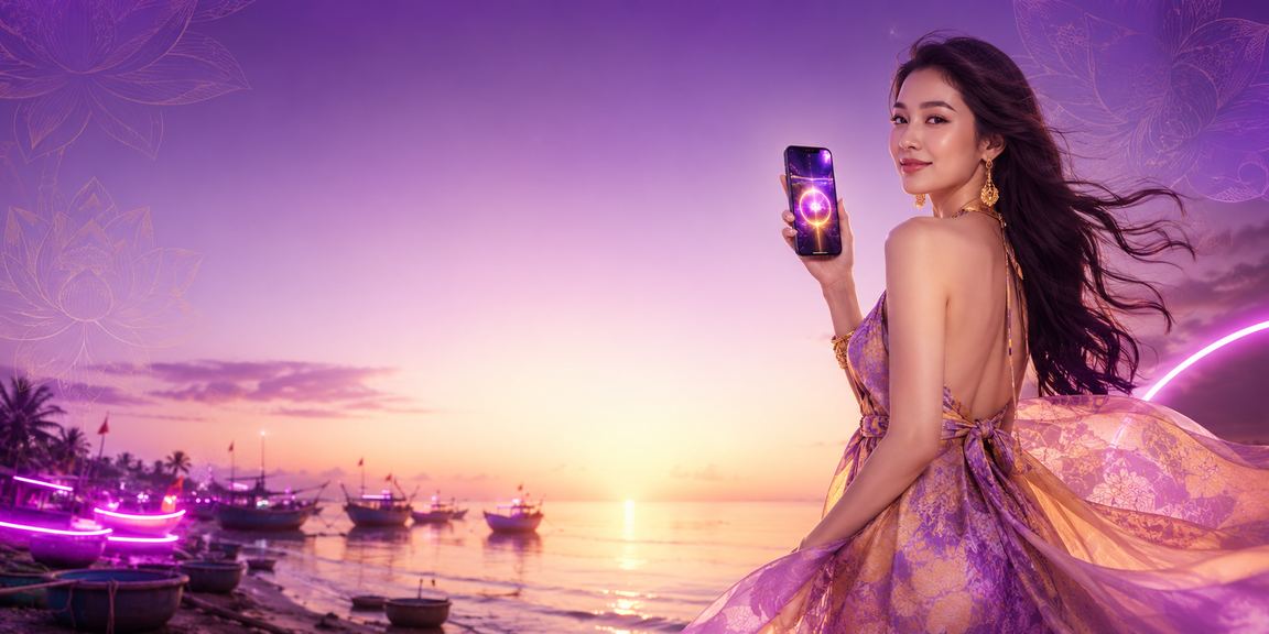 Người chơi casino trên điện thoại tại bãi biển Mũi Né