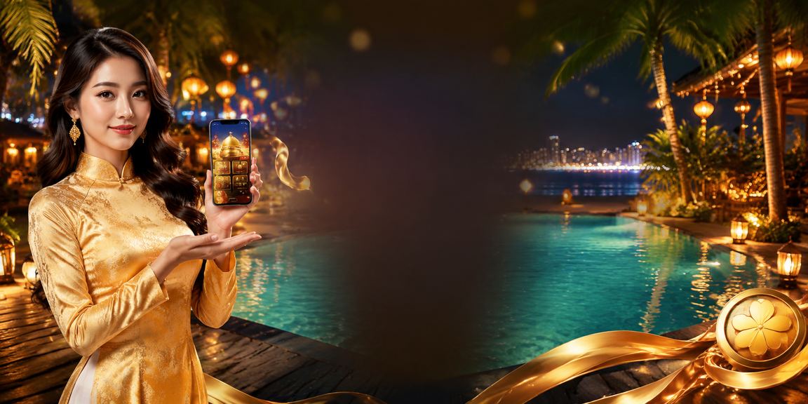 Người phụ nữ mặc áo dài chơi casino trên điện thoại tại Nha Trang