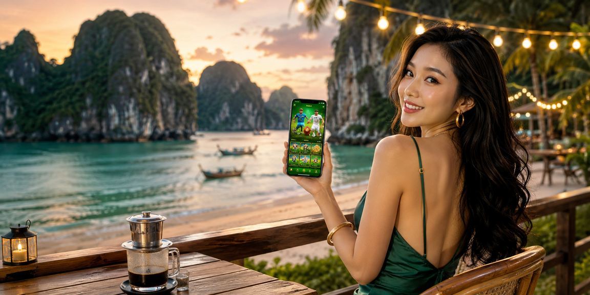 Người dùng chơi casino di động bên tách cà phê tại Ninh Bình